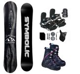 Symbolic Knotty Kids Snowboard & Bindings & Boots Package (6 Kid MP245 Boot+Bindg NW-Z16, 130cm Knotty Rocker)