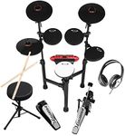 Carlsbro CSD130R Kids Electronic Drum Kit – Compact Childrens Electric Set with Pedals, 250+ Voices, 50 Lessons Included – Ideal Beginners Starter Drum Kits