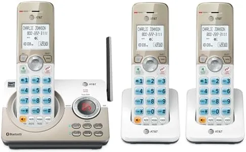 AT&T DL72319 DECT 6.0 3-Handset Cordless Phone for Home with Connect to Cell, Call Blocking, 1.8" Backlit Screen, Big Buttons, intercom, and Unsurpassed Range