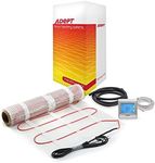 Adept Premium Electric Underfloor Heating Mat Kit 200W per m² with Self Adhesive Backing for Under Tile or Stone Floors - 9m2 Kit - Silver Touchscreen Thermostat