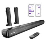 ULTIMEA 2.2ch Sound Bars for TV, Peak Power 100W, App, 2-in-1 Detachable Bluetooth 5.3 Soundbar, 3 EQ Modes, Bass Adjustable for TV Speakers, ARC/Optical/Aux/Wall Mount, Apollo S40 Pro 2025 Version