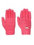 FabSeasons Boy's and Girl's Acrylic Woollen Winter Gloves (Pink; 5-8 Years)