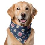 W Brings Floral Dog Bandana/Scarf | This Stunning Gorgeous Design Dog Bandana Scarf is Perfect Styling Accessory for Dogs Large, Medium & Small. One Size Fits All.