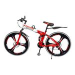 Amaze Kai Dual Suspension Bikes Latest Bmv Foldable Gear Cycle for Men with 21 Speed Gear 3 Spoke | Folding Mountain Bike with Double Disc Break & Mac Wheel, 26 Inch (red)