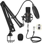 TONOR XLR Condenser Microphone Professional Cardioid Studio Mic Kit with T20 Boom Arm, Shock Mount, Pop Filter for Recording, Voice Over, Streaming, Home Studio, YouTube (TC20)