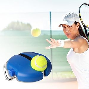 MFCGHXR Tennis Trainer Rebound Balls Tennis Training Equipment with Rope and Anti-Slide Trainer Baseboard, Anti-Tangle String Tennis Practice Equipment, for Adult Solo Training Kids Player Beginner