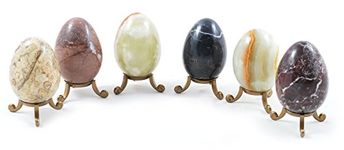 British Fossils Exquisite Set of 6 Genuine Himalayan Marble Eggs - Polished Elegance for Home Decor and Collectors