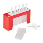 Tovolo Silicone Modern Popsicle Molds with Tray (Candy Apple) - Ice Pop Molds with 6 Cavities for Homemade Ice Pops & Frozen Snacks - Popsicle Maker with Drip-Guards, Dishwasher Safe & BPA-Free