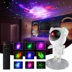 Amazm Kids Star Galaxy Night Light Projector with Timer, Christmas Astronaut Space Buddy Projector for Bedroom, Ceiling, Decor Planetarium Ambiance Gift, 360° Adjustable Starry Sky, Star Projector Night Light