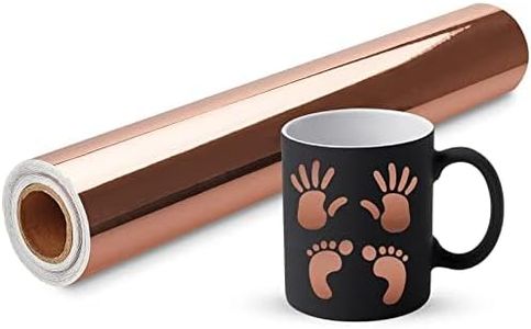 Rollo de vinilo permanente de oro rosa, vinilo cromado de oro rosa para Cricut -30 cm × 305 cm-Vinilo adhesivo permanente metálico para camafeo de silueta, máquina de corte