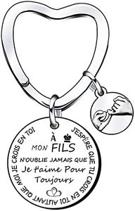 Lumengqi Cadeau Fils Porte Clés Homme Cadeau D'anniversaire Garçon Enfant Je T'aime Mon Fils Cadeau Fils Porte Clés Homme Cadeau D'anniversaire Garçon Enfant Je T'aime Mon Fils