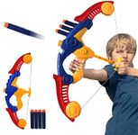 WenToyce Soft Arrow Bow Set for Kids Beginner, Easy Foam Archery Kit for Starters, with 4 Soft Darts Arrows, Safe Outdoor Indoor Shooting Games Activity for Toddler Boys Girls (Red)