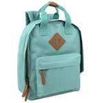 MADISON & DAKOTA Canvas Mini Backpack for Everyday & Day Pack Rucksack in Solid Color Blocks, Green, Small, Traveling