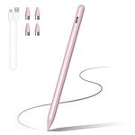 DRYMOKINI Stylus Pen, Active Stylus Pen Touch Screens Compatible for Android and iOS Tablet/Phones, Rechargeable Universal Stylus Pencil for Apple/iPad/Smart Phone/Samsung Tablet, Pink