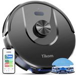 Tikom Robot Vacuums and Mop, L8000 Laser LiDAR Navigation Robotic Vacuum, 150Mins Max, 14 No-Go Zones, 20 Virtual Walls, 5 Editable Maps, Self-Charging, Good for Pet Hair, Hard Floor