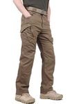 KEFITEVD Men's Combat Tactical Trousers Outdoor Military Cargo Trouser Multi Pockets Safari Work Pants Brown, 38