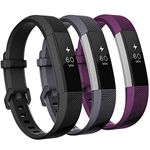 GEAK Compatible with Fitbit Alta and Fitbit Alta HR Band, Soft Classic Accessories Sport Bands Compatible for Fitbit Alta HR/Fitbit Ace,Small,Black Gray Plum