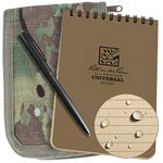 Rite in the Rain Weatherproof 4" x 6" Top Spiral Notebook Kit: Multicam Cordura Fabric Cover, 4" x 6" Tan Notebook, and Weatherproof Pen (No. 946M-KIT)