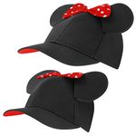 ABG Accessories Girls' Minnie Mouse Ears Hat, Set of 2 Baseball Caps for Mommy, 4-7 Years