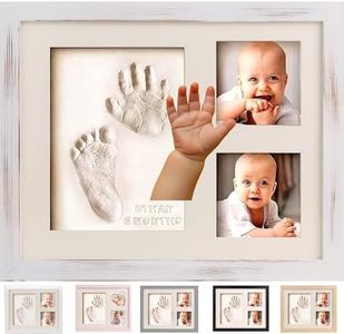 Bubzi Co Baby Footprint Kit, Baby Foot and Hand Print Kit, Baby Keepsake Frame, Nursery Pictures Frames, Hand Print Mold Kit, New Mom Gifts, Baby Newborn Essentials Must Haves, Baby Shower Gifts