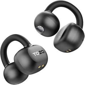 TOZO OpenEarRing True Open Ear Headphones, Lightweight Comfort Open Ear Clip Wireless Earbuds, 40H Play Bluetooth 5.4 Headphones with Smart Digital Display Design Fit Sports Running, Workout Black