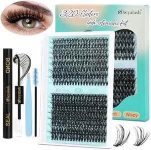 30D+40D PestañAs Postizas Kit Extensiones De PestañAs 320pcs PestañAs Individuales Cluster Lashes Kit With Bond And Seal D Curl Lash Extension Kit by Obeyalash(30D+40D D Curl 9-16mix Kit)