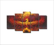 Mad Masters Phoenix Bird (HD+ Canvas, 173 cm x 84 cm, Pack of 5, Mad C 1897)