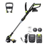 NovorikX 20V Cordless Grass Trimmer With Command Feed And 2 Batteries, Line Trimmer & Edge Cutter 2-in-1, Cutting width 30 cm, Line Diameter 1.6 mm, Lightweight String Trimmer, 1.7kg