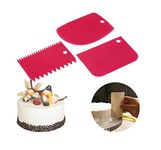 3 Pcs Plastic Cake Scraper Spatula Set Pastry Dough Fondant Cream Cake Edge Side Decorating Comb and Icing Smoother Cutters by Koksi