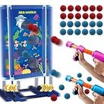 Shooting Game Toy for Boys Aged 6 7 8 9 10+ Years Old, Upgrade Moving Shooting Target for Nerf Guns w/2 Blaster Toy Guns and 24 Foam Balls,Ideal Gift for Kids,Teen