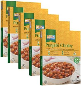 Ashoka Indian Entrees 1932, Vegan Savory Chickpeas, All-Natural, Heat & Serve Instant Meals, Punjabi Choley, Kosher Certified, Travel Friendly, Gluten-Free, and with No Preservatives, Pack of 10