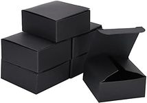 NIGNYA Black Gift Boxes, Tiny Gift Boxes 2.16x2.16x0.98 inches, 100 Pack Kraft Box Favor Boxes Tiny Boxes with Lid for Gifts, Coin, Candy, Ornaments