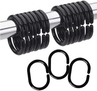 AiScrofa Shower Curtain Rings Plastic,24 PCS Shower Curtain Hooks for Bathroom Shower Rod