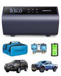 YANTU Dual Cylinder Tire Inflator Portable Air Compressor with 8.3-Inch Large Digital Screen,12V Cordless/Battery Powered Car Air Pump for Car Tires，Electric Auto Shut Off for Truck/Bike/Pickup/Moto