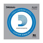 D'Addario PL011 Bulk Plain Steel Guitar Single String - .011 Gauge