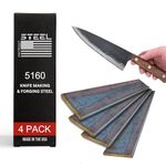 5160 High Carbon Knife Making & Forging Steel - Hot Rolled Steel for Knife Making Supplies - USA-Milled for Pros & Hobbyists - 2" wide, 0.262" thick, 12" long (4 PACK)