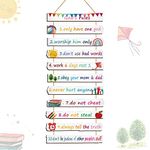 Bucherry God Rules Sign Wall Decor 11 Pieces Wooden Hanging Wall Art Inspirational Religious Art Wall Decors Ten Commandments for Bedroom Classroom Playroom Decor Christian Gift