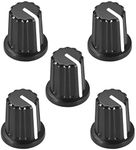 uxcell 5pcs, 6mm D Type Potentiometer Control Knobs for Electric Guitar Acrylic Volume Tone Knobs Black, White