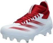 adidas Unisex-Adult Adizero Impact American Football Sneaker, White/Team Power Red/White, 12 Women/11 Men