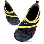 Kids Swim Water Shoes Toddlers Baby Aqua Socks Quick Dry Pool Beach Barefoot for Boys Girls Children (Bat Grey,7/7.5 UK Child,24/25 EU)