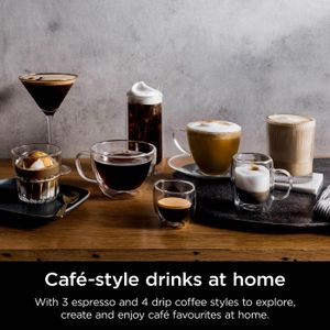 Ninja Luxe Premier 3-in-1 Coffee Machine – Espresso, Latte, Cold Brew Maker with Bean Grinder & Milk Frother, Gun Metal