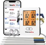 ThermoPro TP25 650FT Wireless Meat Thermometer with 4 Probes, Bluetooth Meat Thermometer for Cooking, BBQ Oven Food Smoker Thermometer Rechargeable