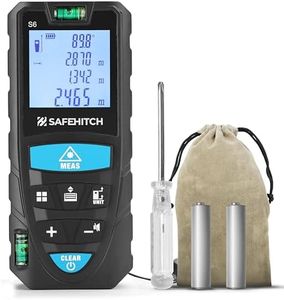 SAFEHITCH Laser Distance Meter - Portable 50m Rangefinder with Dual Bubble Levels - 4-Line LCD - Clear Backlight - M,ft, in - Pythagoras + Trig (Laser Measure 50M)