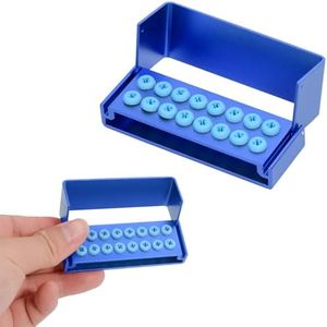 16 Holes Burs Holder Block Case 1.6mm&2.35mm Shank for CA/RA＆FG Autoclavable Burs Holder with Silicon Cover Blue Color