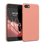 kwmobile Case Compatible with Apple iPhone SE (2022) / iPhone SE (2020) / iPhone 8 / iPhone 7 Case - TPU Silicone Phone Cover with Soft Finish - Coral