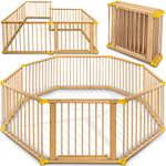 KIDUKU® Baby Child Playpen XXL Foldable Incl. Door, Consisting of 8 Panel, Individually Malleable Play Pen