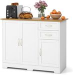 Giantex Buffet Sideboard Cabinet, Storage Shelf Cupboard Hallway Table w/Spacious Table Top, Adjustable Shelf, Modern Kitchen Buffet Server w/ 2 Door Cabinets, 2 Drawers & Extra Storage