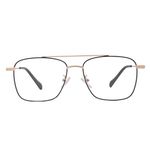 ARN OPTICALS - Square Progressive Reading Glasses,Anti Glare And Blue Cut For Men Women Power +1.00 +1.25 +1.50 +1.75 +2.00 +2.25 +2.50 +2.75 +3.00 (Distance Zero/Near +2.00, Golden Black)