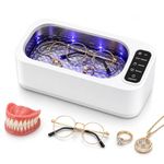 Ultrasonic Jewellery Cleaner with LED Display, 350ml Sonic Cleaner Machine with 4 Cleaning Modes, Portable Ultrasonic Cleaner for Jewelery, Glasses, Watches, Rings, Dentures and Silver