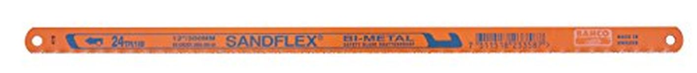 Bahco 3906-250-24-5P 24 TPI Sand Flex Bi-Metal Hand Hacksaw Blade, Orange, 250 mm, Set of 5 Piece